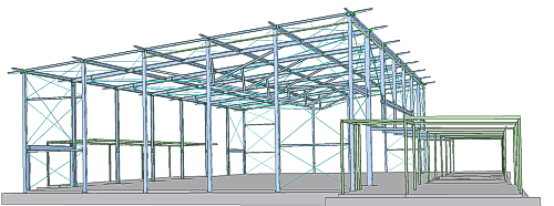 CAD-Modell der Stahlkonstruktion